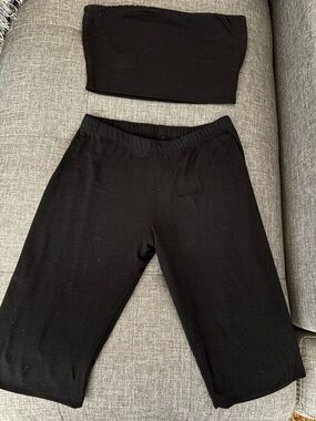 Eden Sky Black Tube Top and Shorts Set M